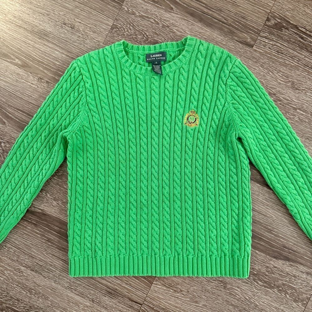 Lauren Ralph Lauren Green Cable Knit Sweater